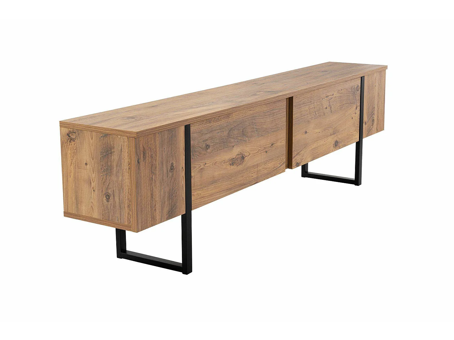 Meuble TV Lilith, une étagère, 29,5x180x50h cm Noir Pin
