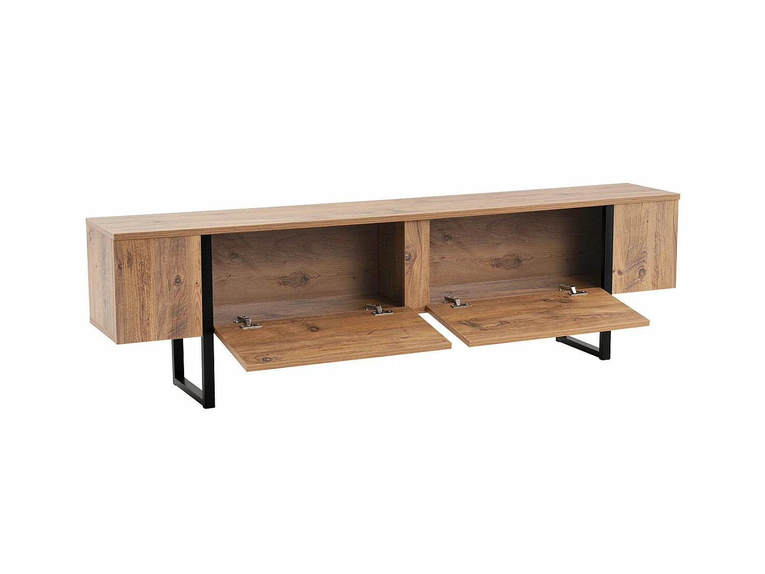 Meuble TV Lilith, une étagère, 29,5x180x50h cm Noir Pin