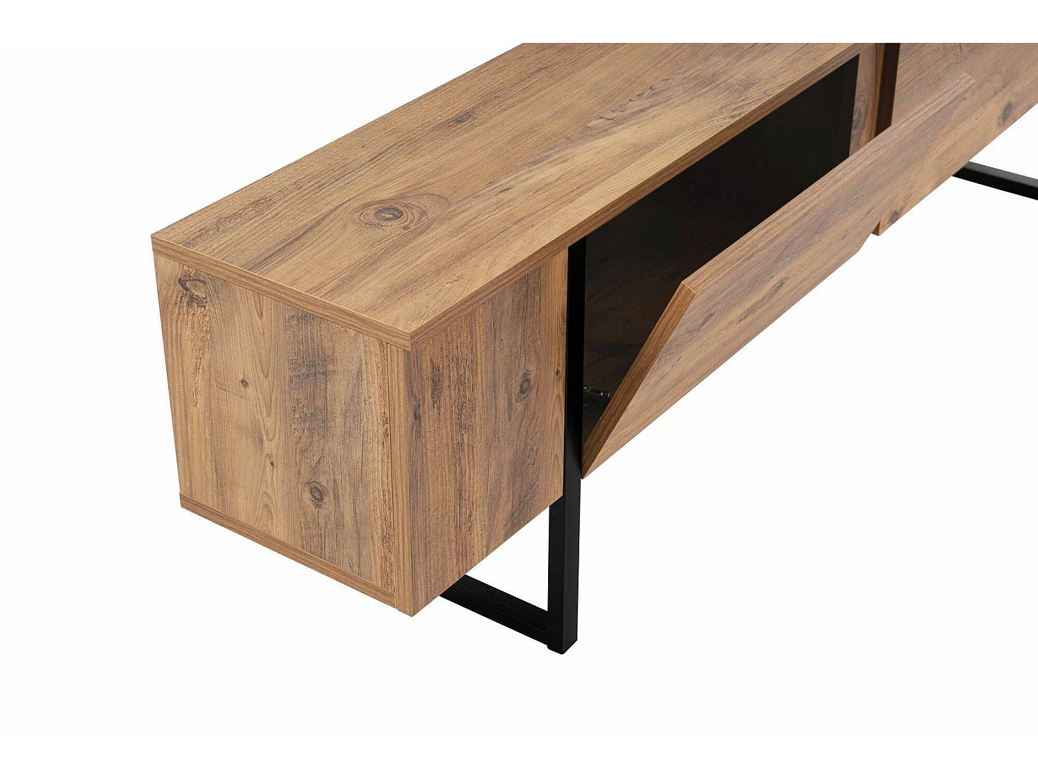 Meuble TV Lilith, une étagère, 29,5x180x50h cm Noir Pin