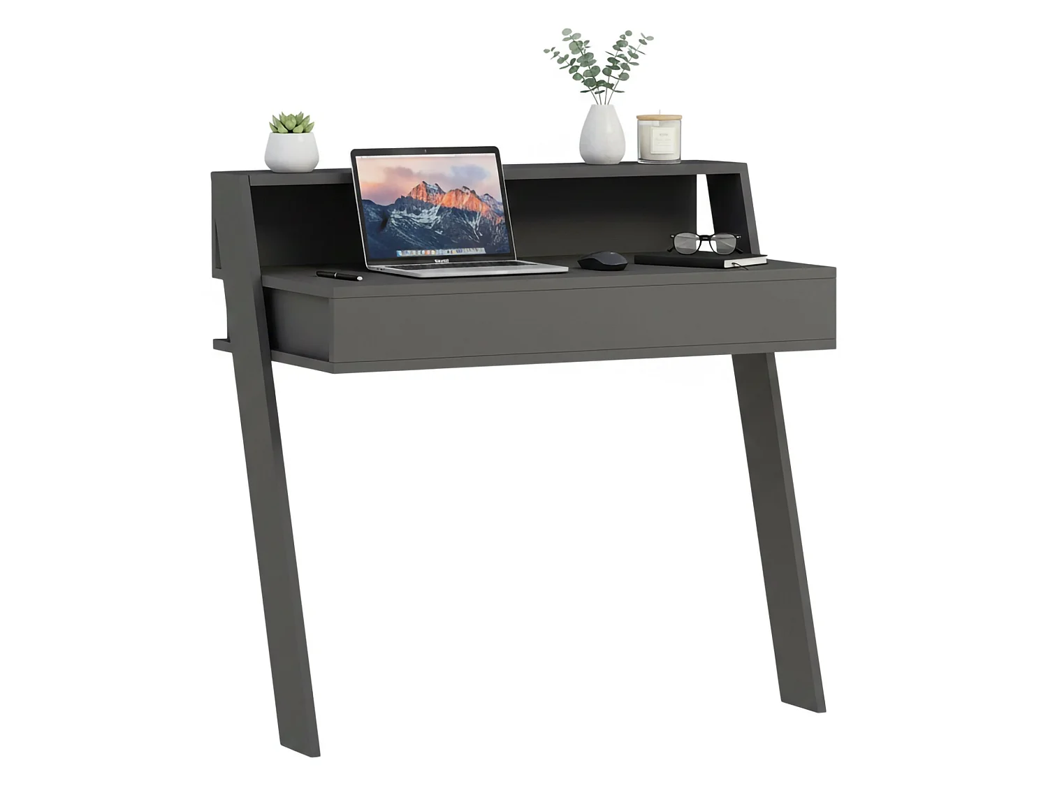 Bureau Callirrhoe, un Tiroir, 50x94x91h cm Noir Anthracite