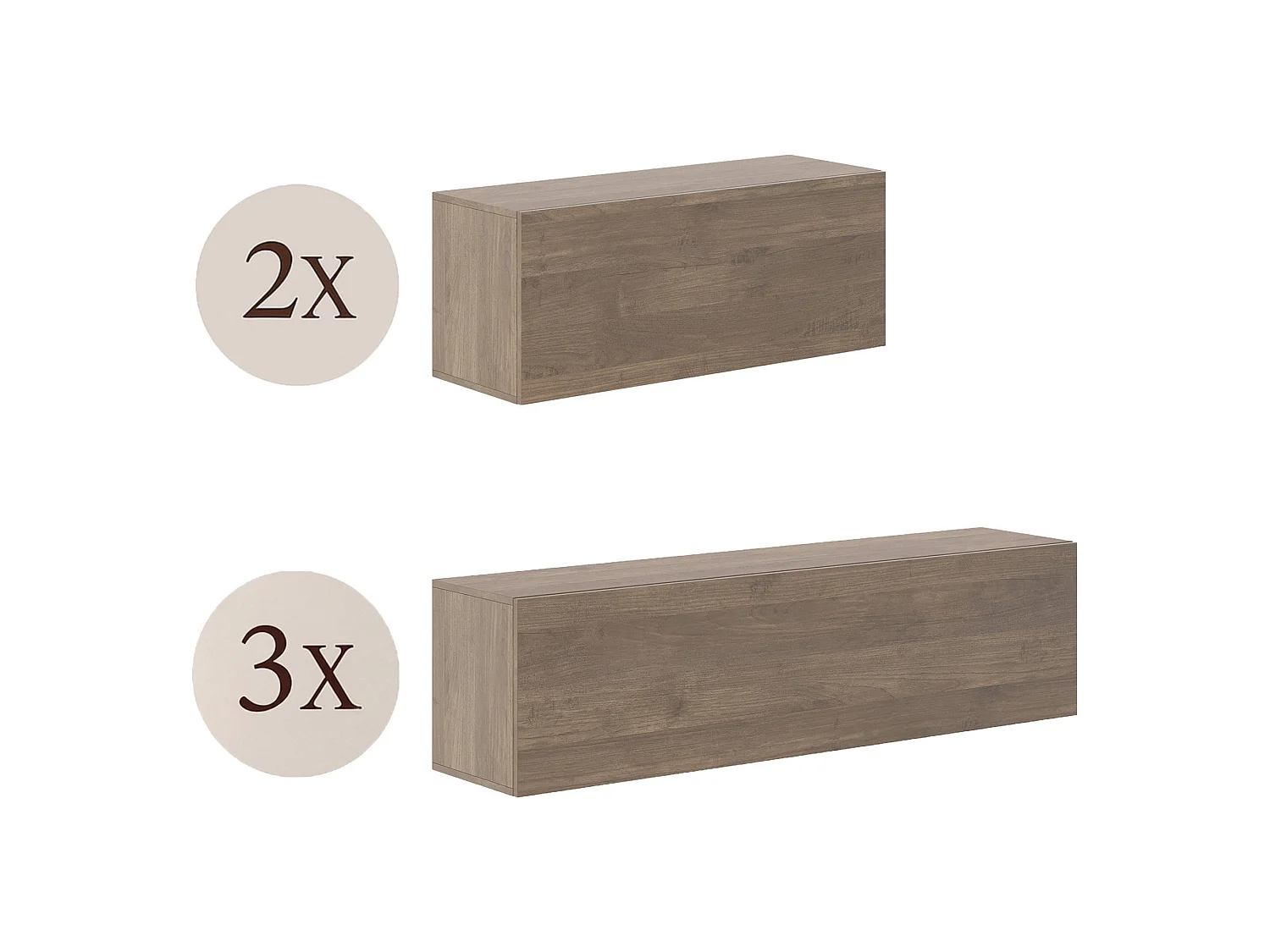 Parete Attrezzata Gate, Modulabile, Marrone Noce, Mobile Soggiorno, 5 Ripiani, 5 Ante