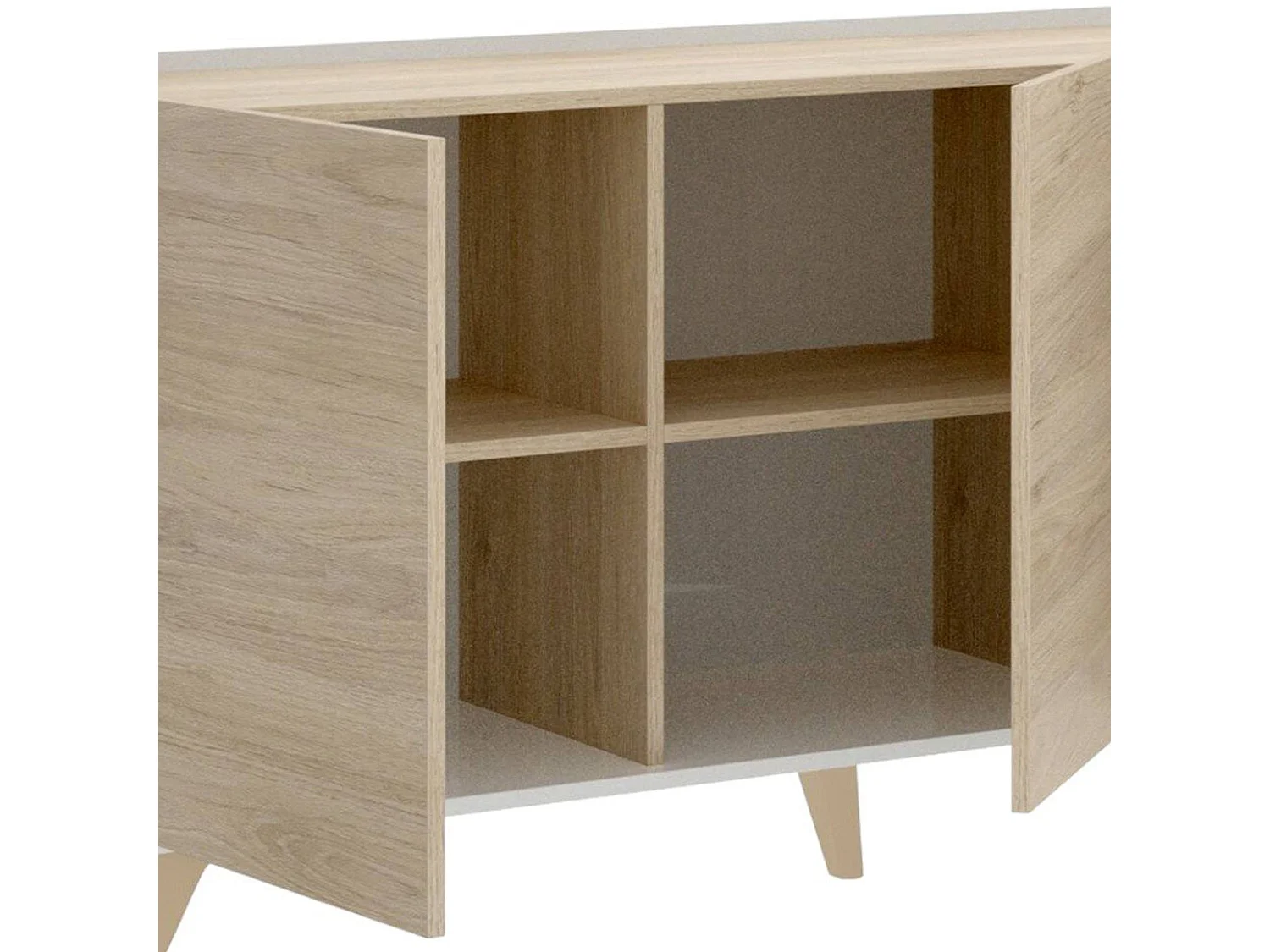 Set Mobili da Soggiorno Literno, 7 Ripiani, Marrone Rovere, Modulabile, Apertura Battente