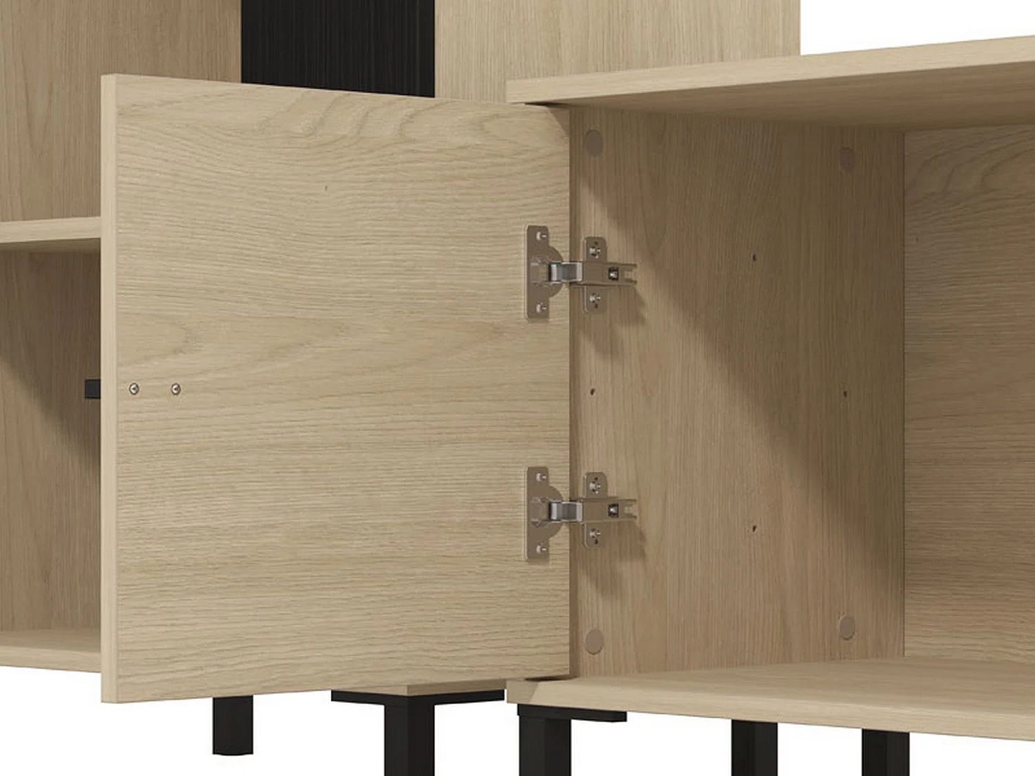 Parete Attrezzata Caropepe, Modulabile, Marrone Rovere, Mobile Soggiorno, 8 Ripiani, 7 Vani