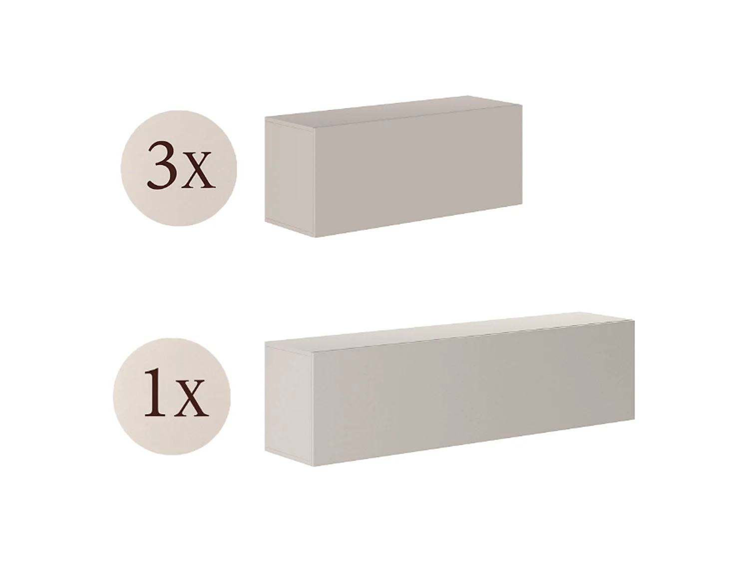 Parete Attrezzata Gatafa, Modulabile, Beige, Mobile Soggiorno, 4 Ripiani, Apertura Battente