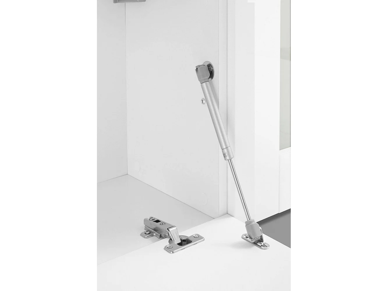 Alatri modulaire wandmeubel, gemaakt in Italië, wit, woonkamermeubel, 8 planken, 4 deuren