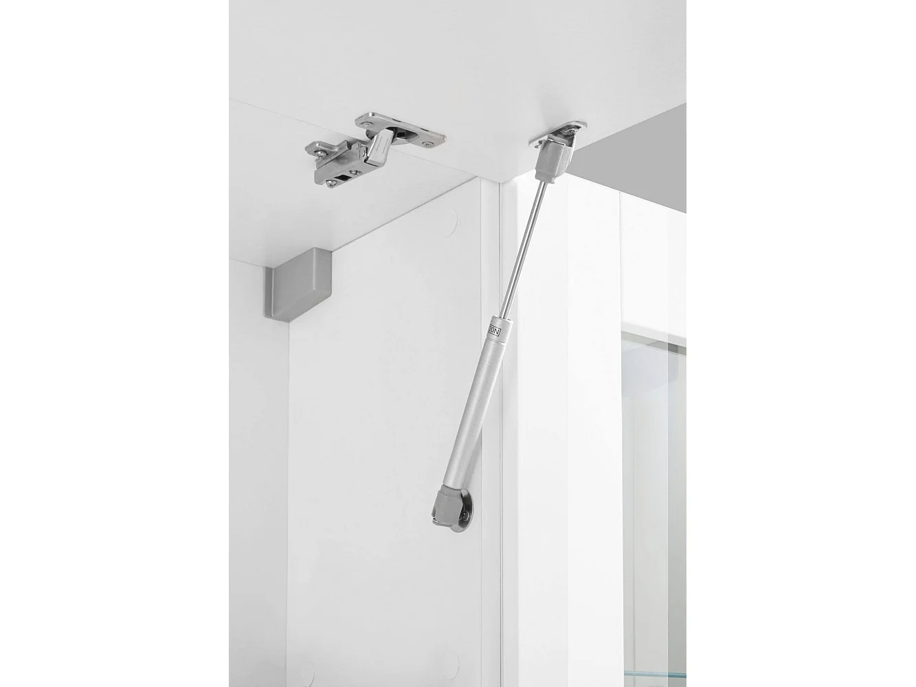 Alatri modulaire wandmeubel, gemaakt in Italië, wit, woonkamermeubel, 8 planken, 4 deuren