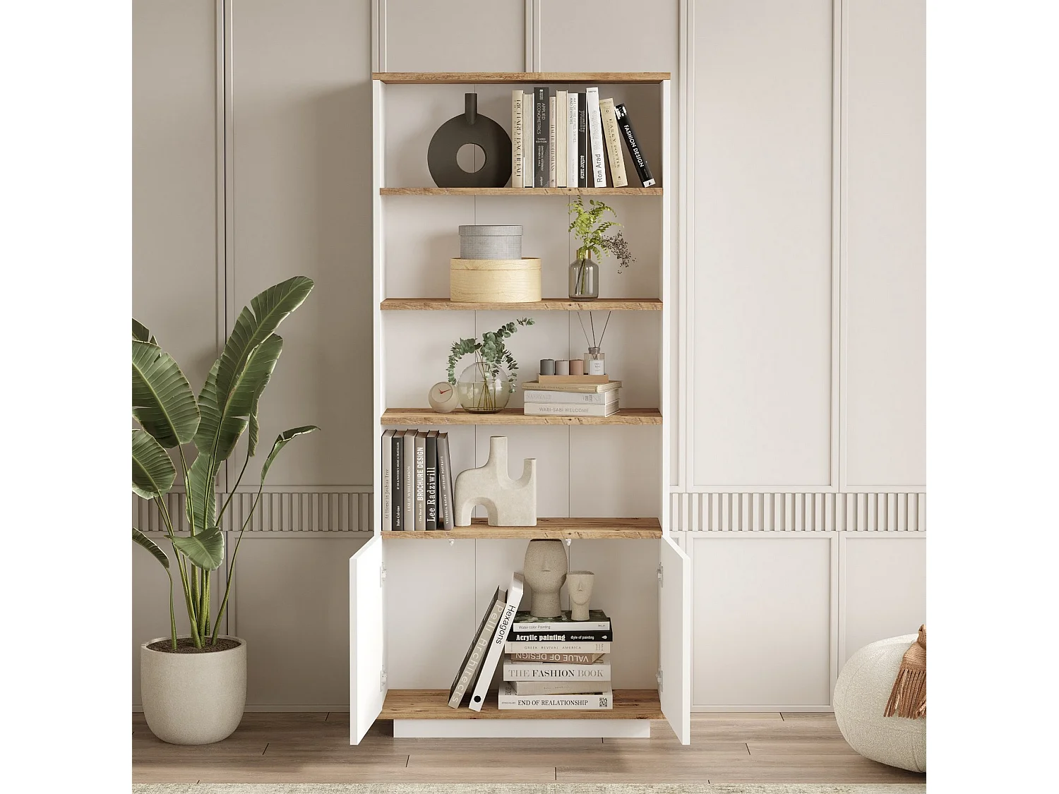 Set Mobili da Soggiorno Stienta, Modulabile, Marrone Rovere Nodi, 11 Ripiani, 11 Ante