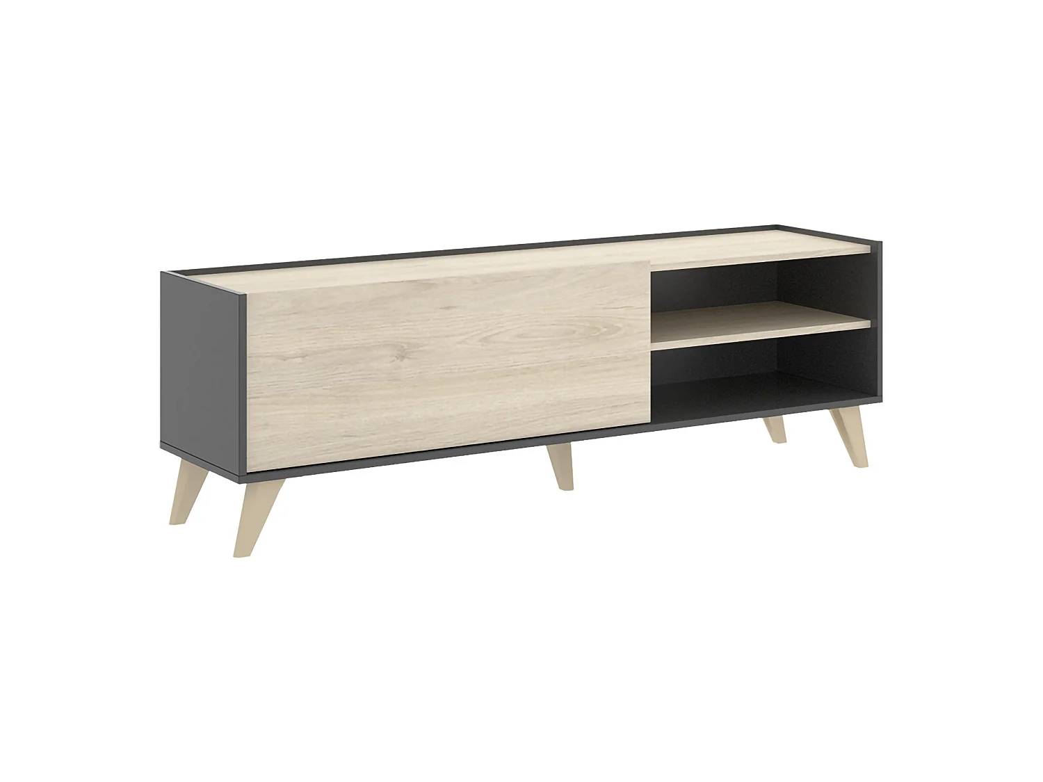 Set Mobili da Soggiorno Tulare, Modulabile, Marrone Rovere, 5 Ripiani, Apertura Battente, a Ribalta