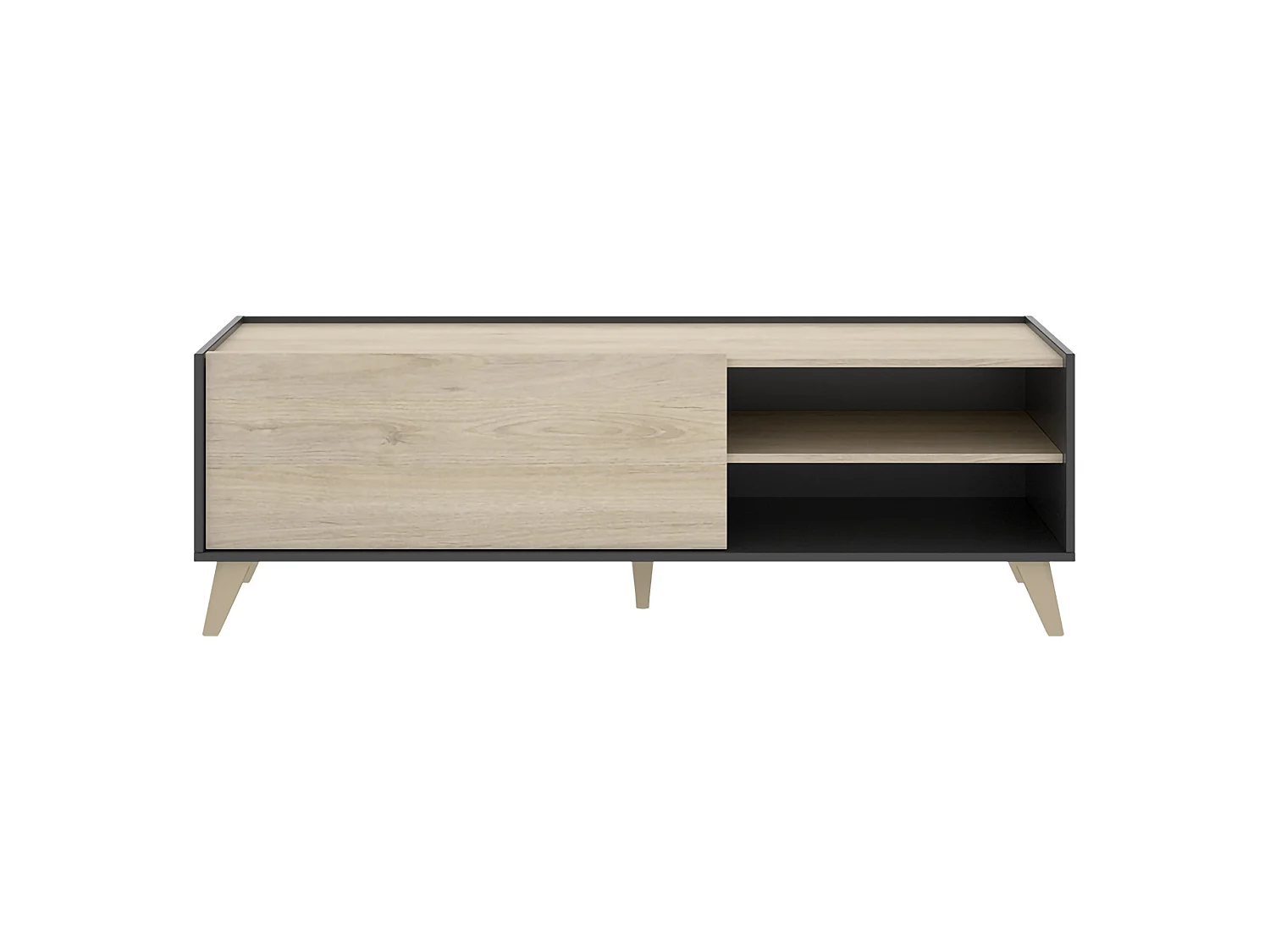 Set Mobili da Soggiorno Tulare, Modulabile, Marrone Rovere, 5 Ripiani, Apertura Battente, a Ribalta