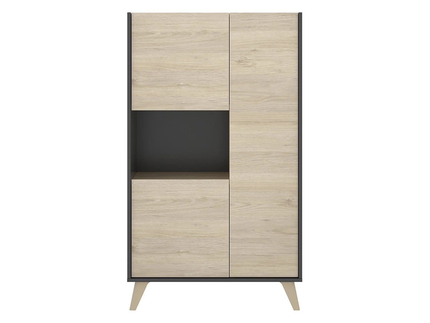 Set Mobili da Soggiorno Tulare, Modulabile, Marrone Rovere, 5 Ripiani, Apertura Battente, a Ribalta