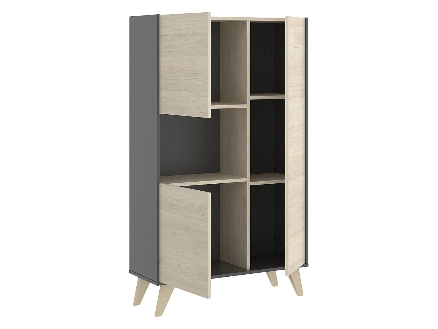 Set Mobili da Soggiorno Tulare, Modulabile, Marrone Rovere, 5 Ripiani, Apertura Battente, a Ribalta