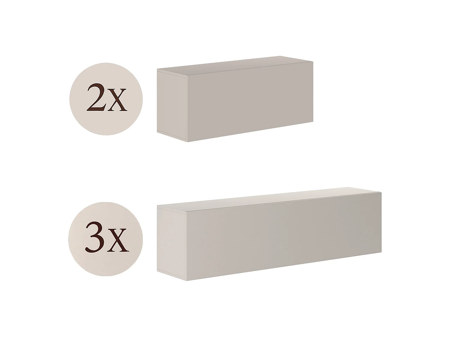Parete Attrezzata Gate, Modulabile, Beige, Mobile Soggiorno, 5 Ripiani, Apertura Battente
