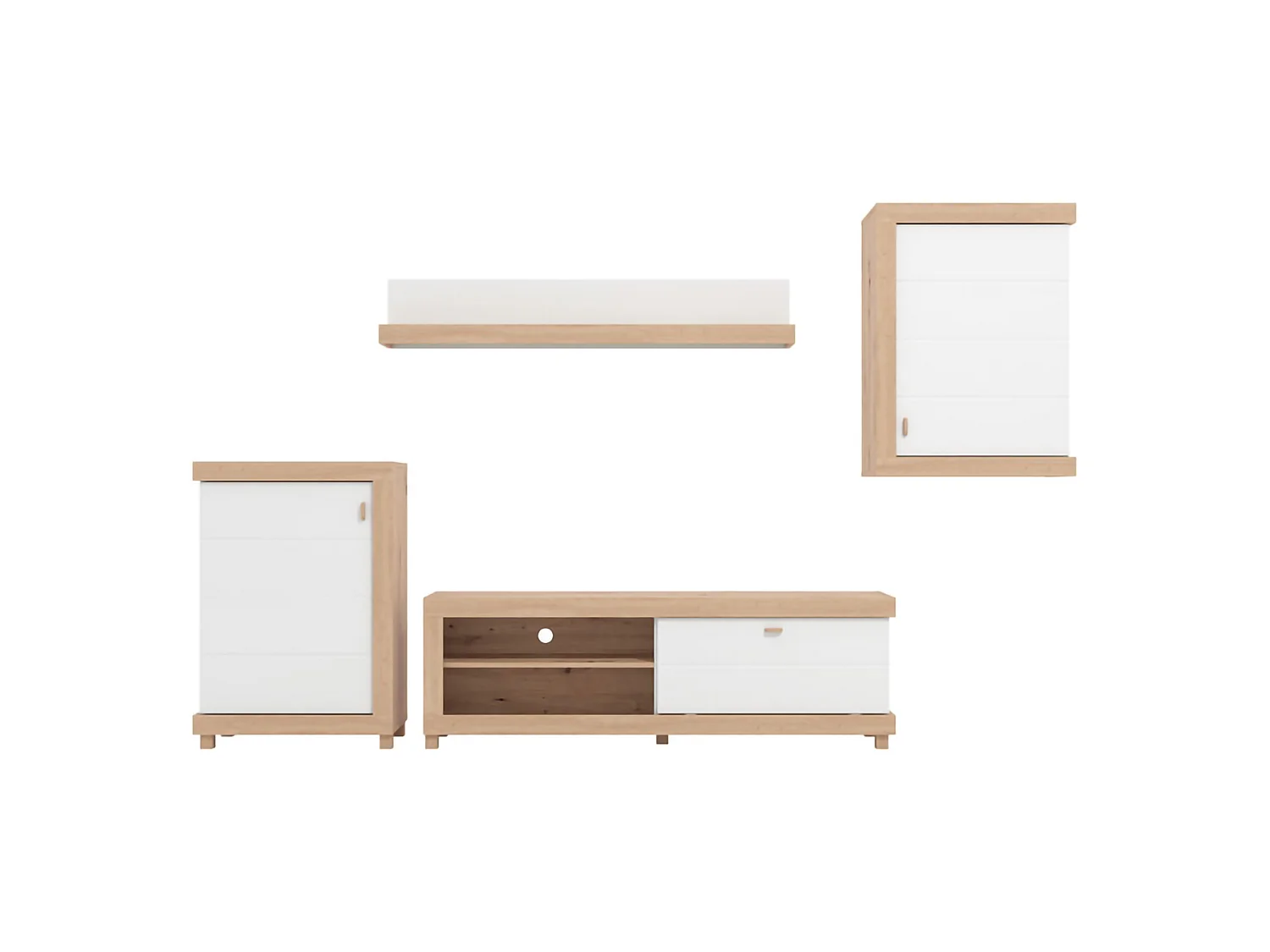 Set Mobili da Soggiorno Urbe, Modulabile, Marrone Opaco, 7 Ripiani, Apertura Battente, a Ribalta