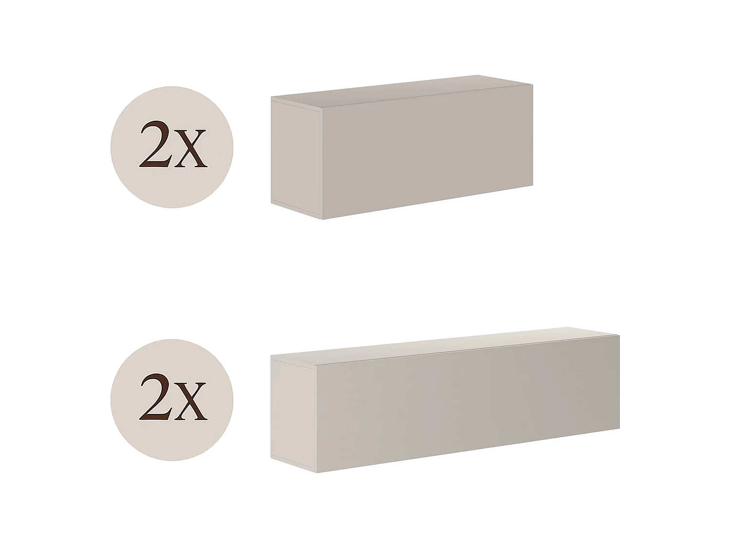 Parete Attrezzata Suisio, Modulabile, Beige, Mobile Soggiorno, 4 Ripiani, Apertura Battente