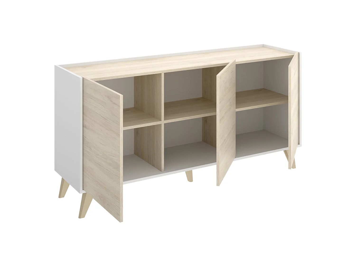 Set Mobili da Soggiorno Tellur, Modulabile, Marrone Rovere, 4 Ripiani, Apertura Battente, Sollevabile