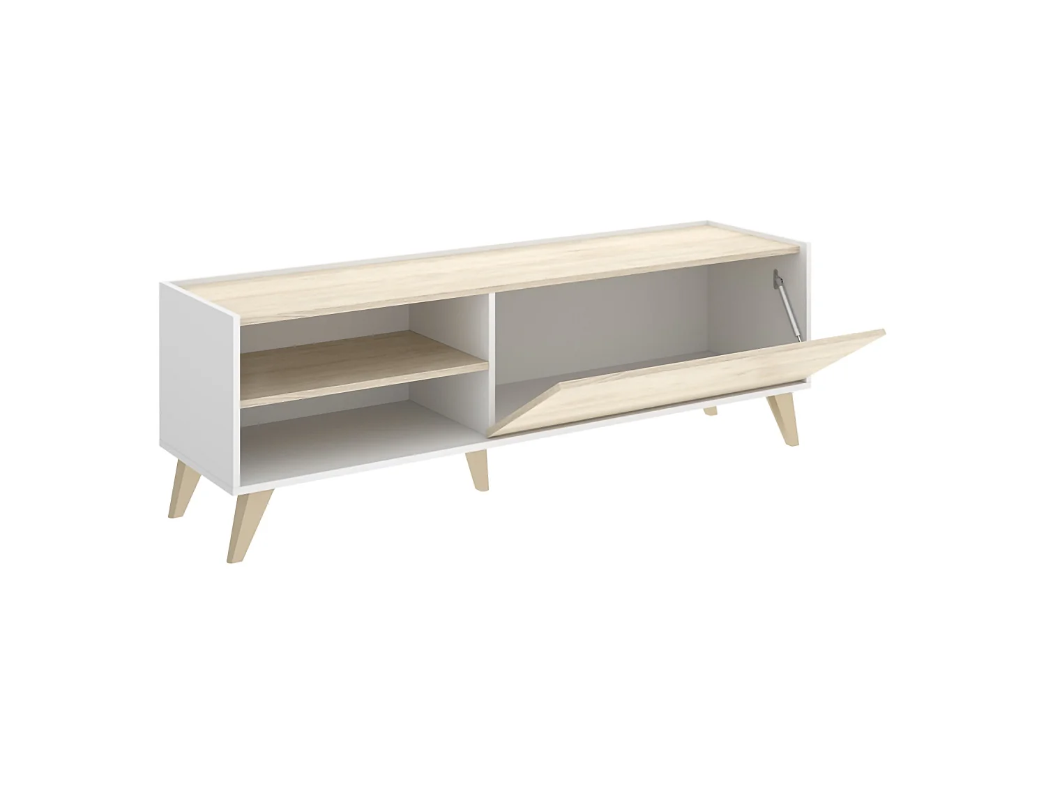 Set Mobili da Soggiorno Tellur, Modulabile, Marrone Rovere, 4 Ripiani, Apertura Battente, Sollevabile
