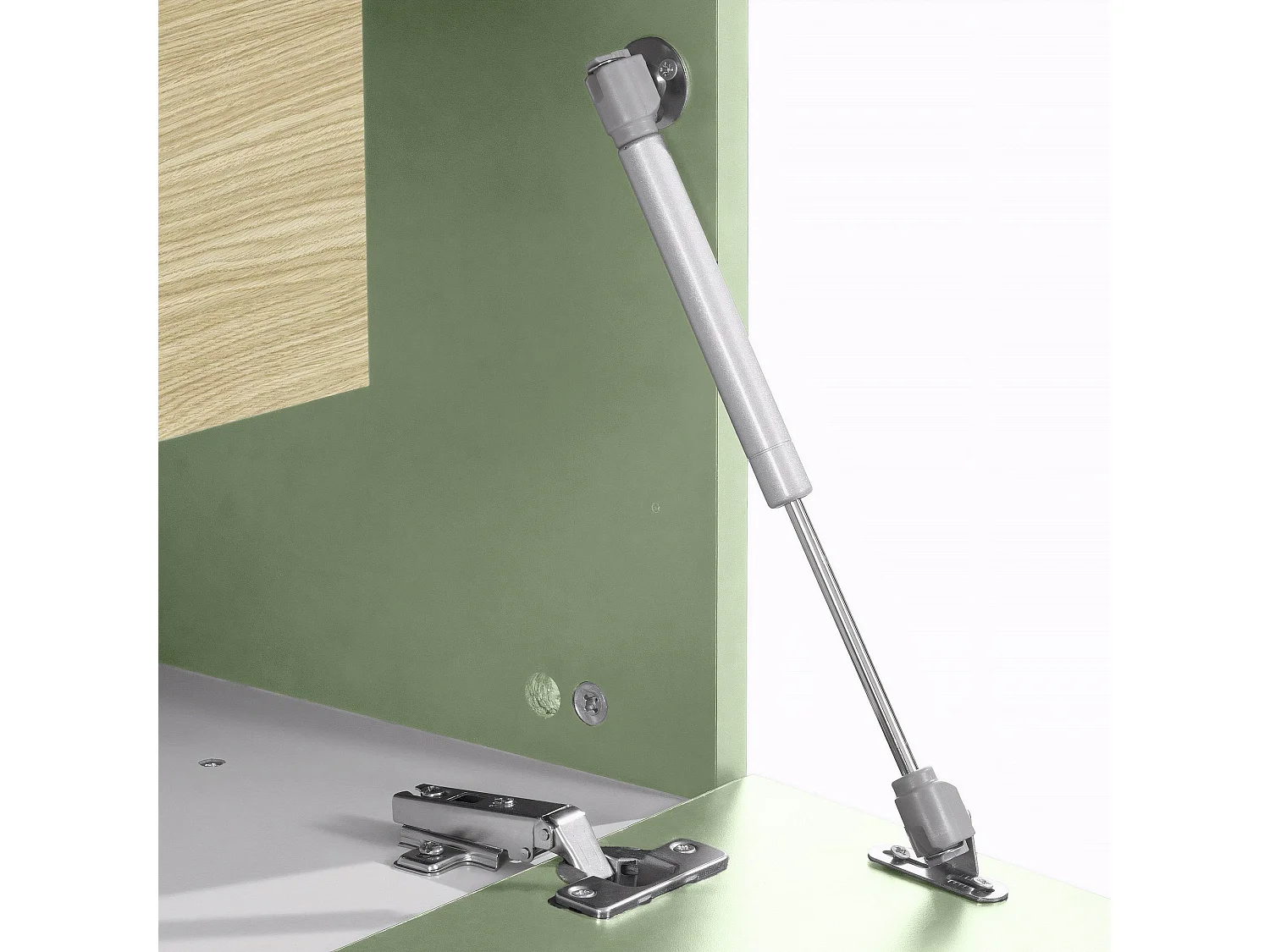 Parete Attrezzata Lazzate, Modulabile Made in Italy, Verde, Mobile Soggiorno, 10 Ripiani, Apertura a Ribalta, Battente