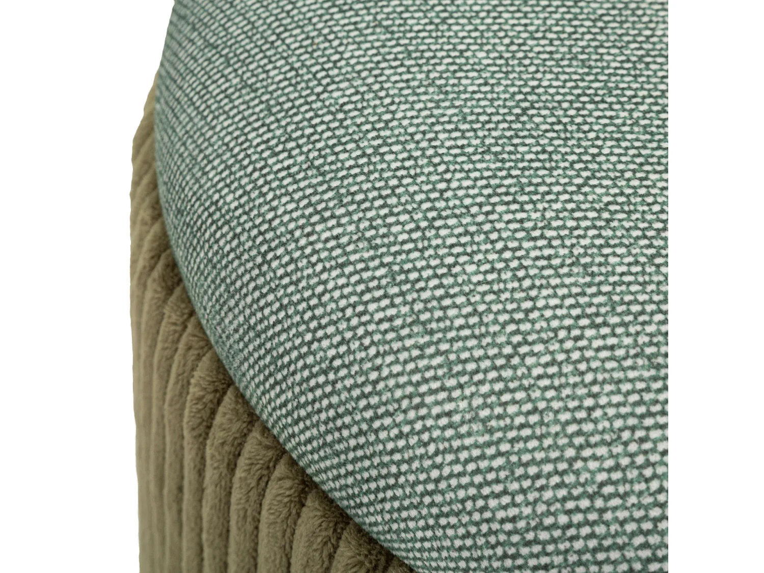 Pouf Coffre Fianar, lot de 2, 38x38x38h cm Vert, Forme Ronde, Structure en Tissu