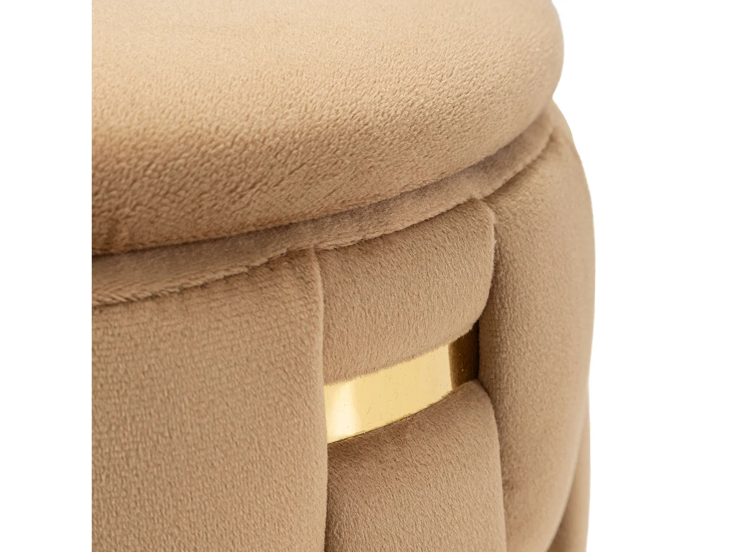 Pouf de rangement Kasane, ensemble de 2, 37x37x42h cm Rose, forme ronde, structure dorée