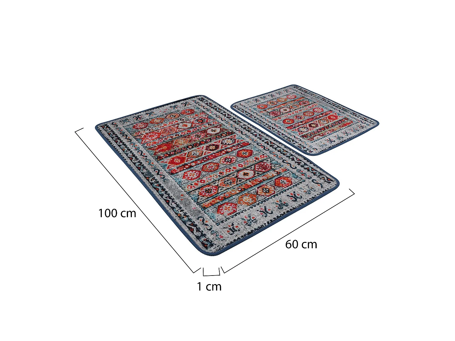 Tapis de Bain Dyersburg, Lavable en Machine, 60x100 cm Multicolore