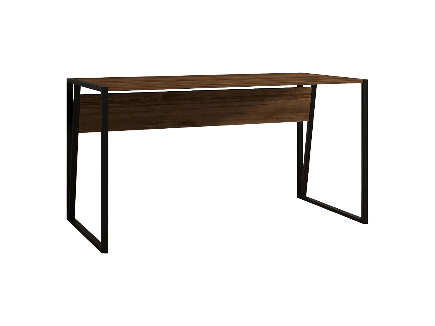 Bureau Frascati, un plateau, 140x70x74h cm Marron Noyer, teinte plateau noyer, structure noire