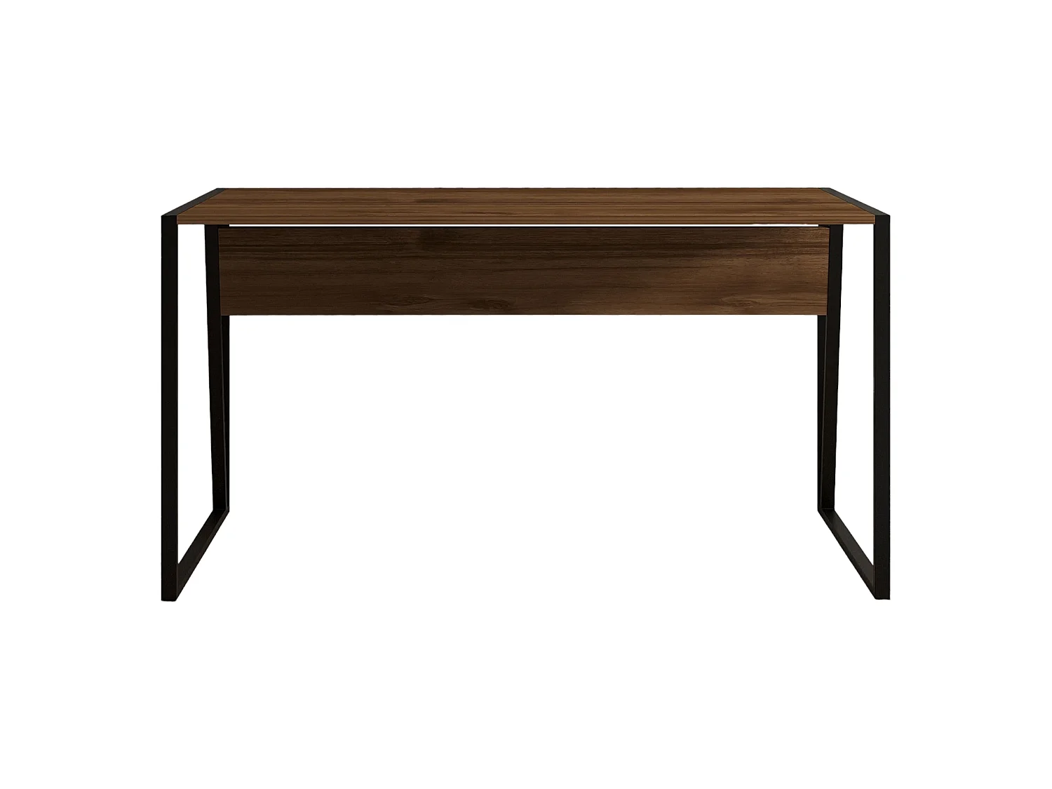 Bureau Frascati, un plateau, 140x70x74h cm Marron Noyer, teinte plateau noyer, structure noire