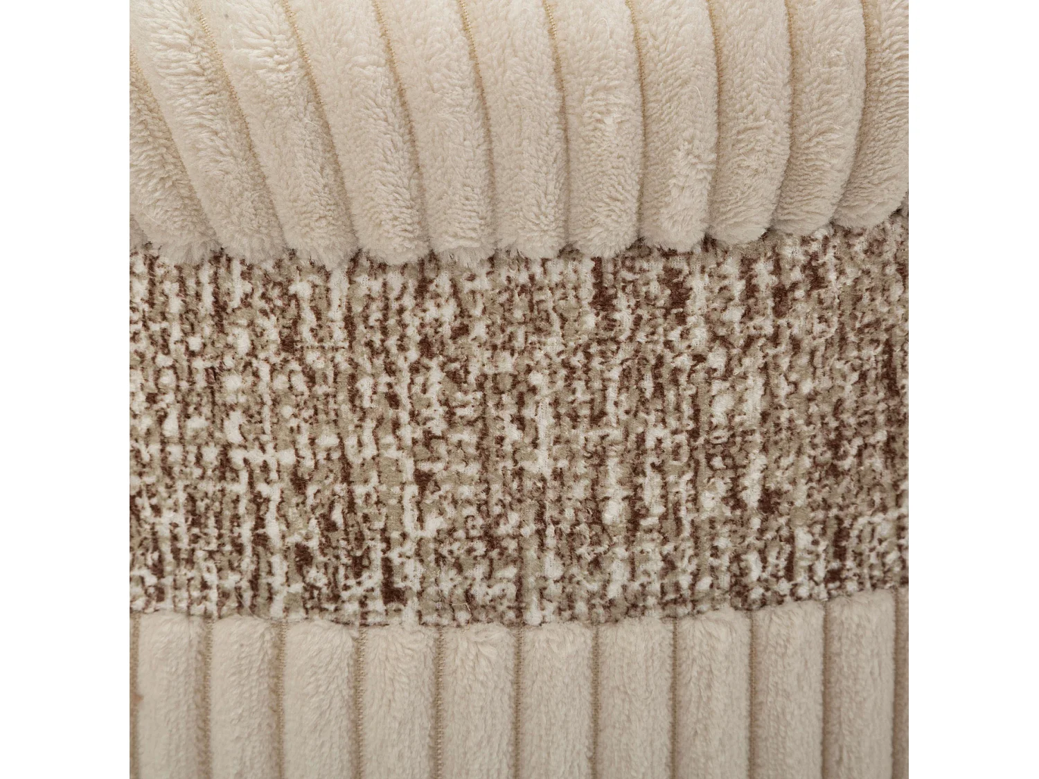 Pouf Coffre Ghanzi, set de 3, 41x41x50h cm Beige, Forme Ronde, Structure en Tissu