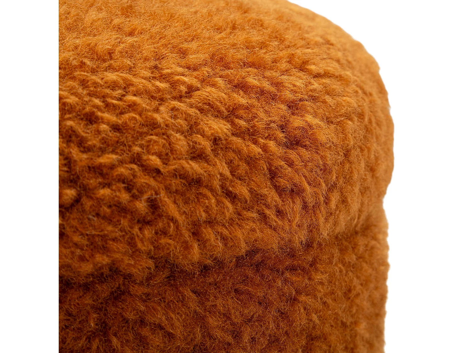 Pouf Coffre Luder, set de 2, 40x40x47h cm Marron Terracotta, Forme Ronde, Couleur Structure Beige