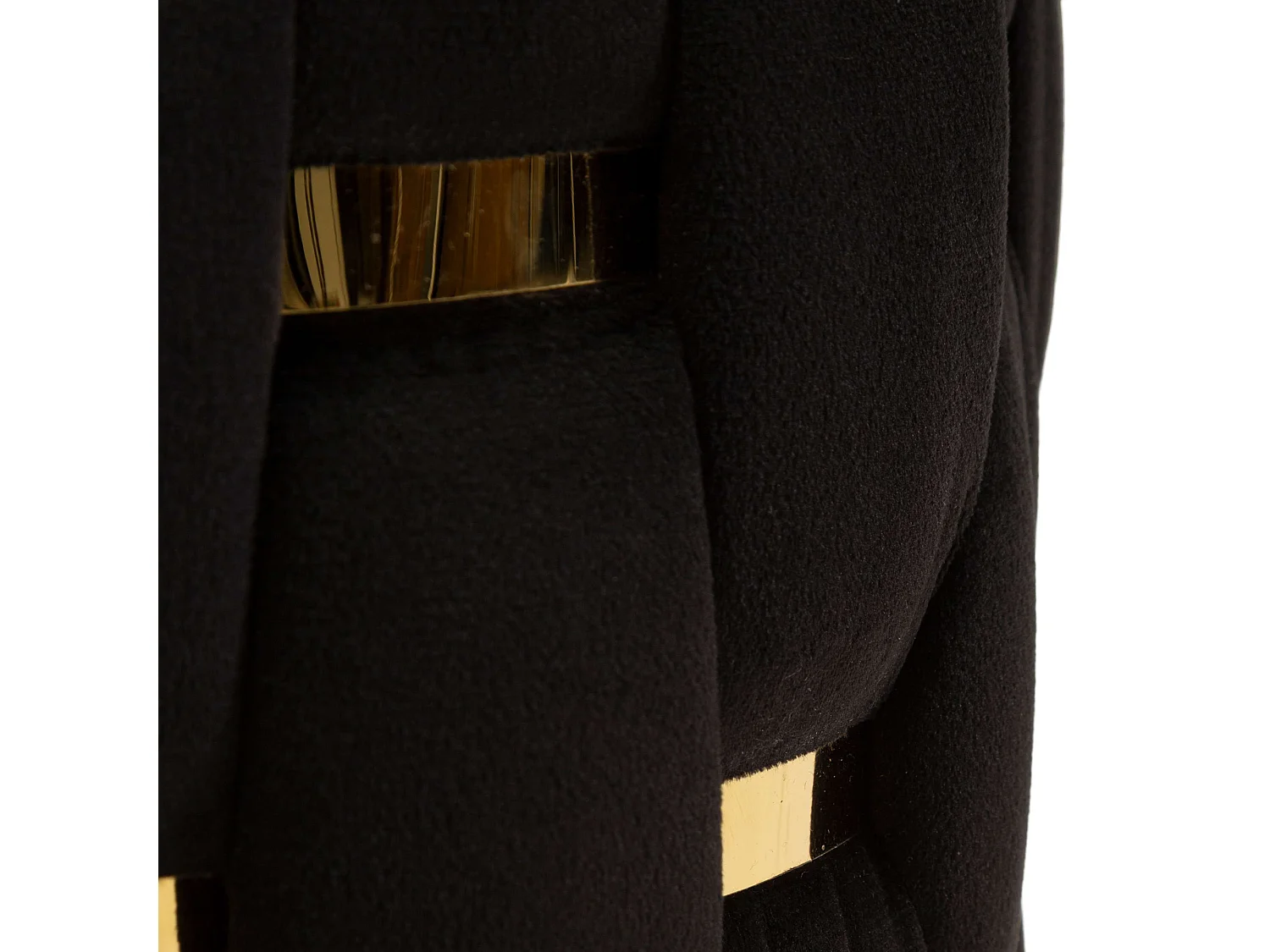 Pouf avec rangement Kasane, lot de 2, 37x37x42h cm Noir, Forme Ronde, Structure dorée
