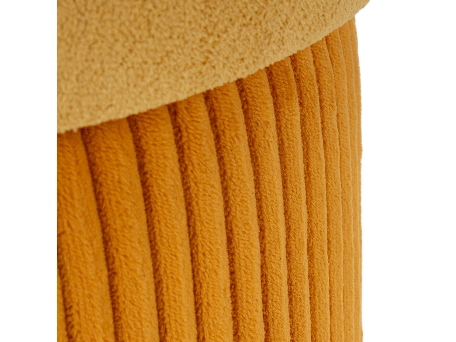 Pouf Coffre Outjo, set de 2, 42x42x44h cm Orange, Forme Ronde, Structure en Bois Nobilé
