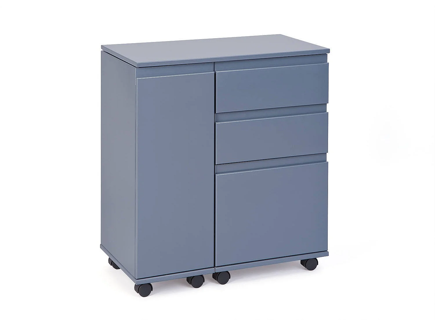Scrivania Succivo, Modulabile, 66x36x72h cm Grigio, 3 Cassetti, un Ripiano