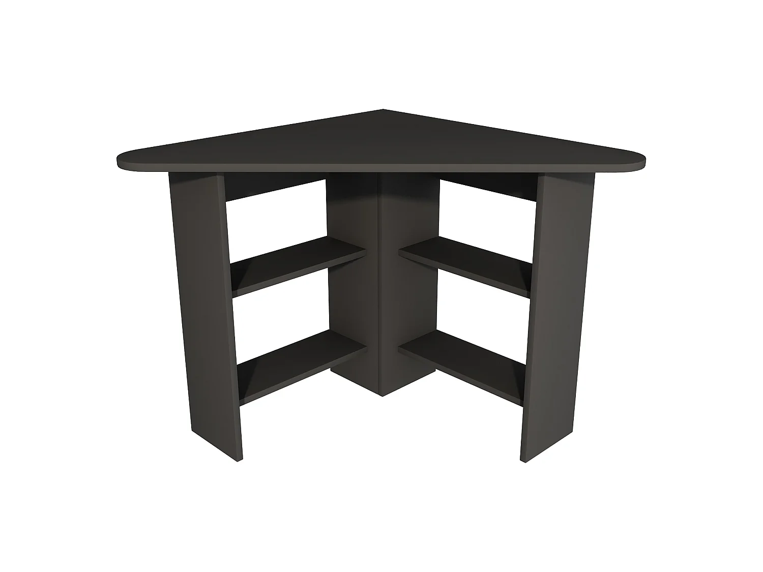 Scrivania Panchia, 5 Ripiani, 80x80x74h cm Nero Antracite, Angolare, 4 Vani