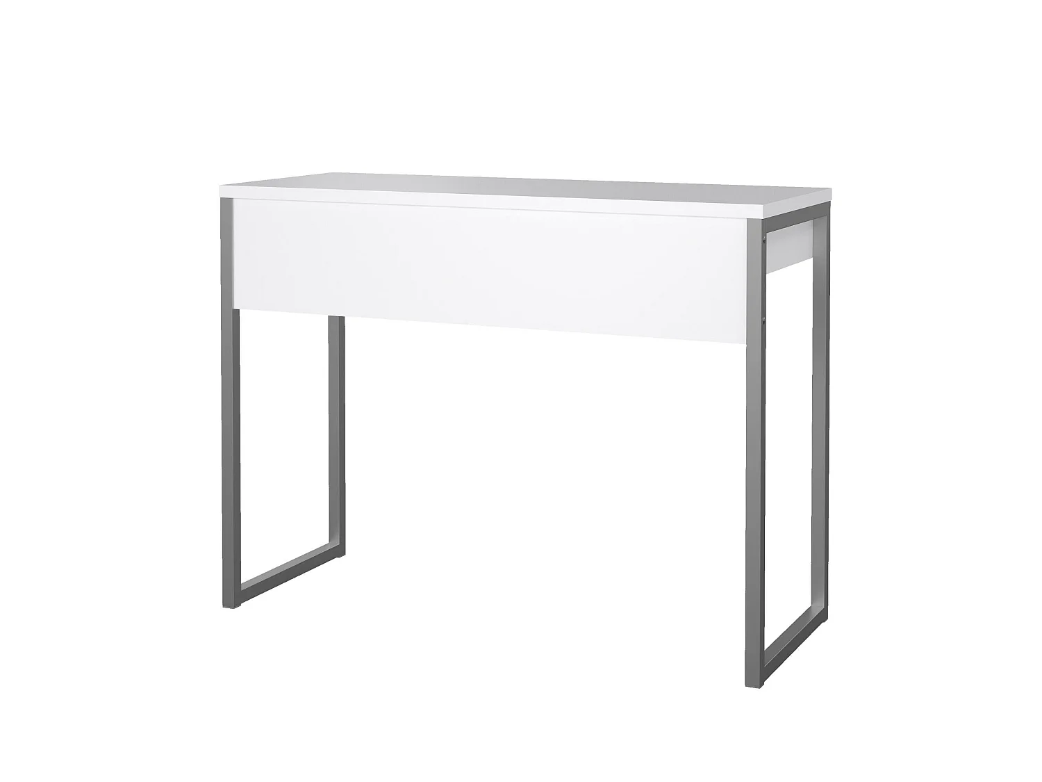 Anavi bureau, 2 lades, 101x40x77h cm wit, framekleur grijs, blad van gemelamineerd hout