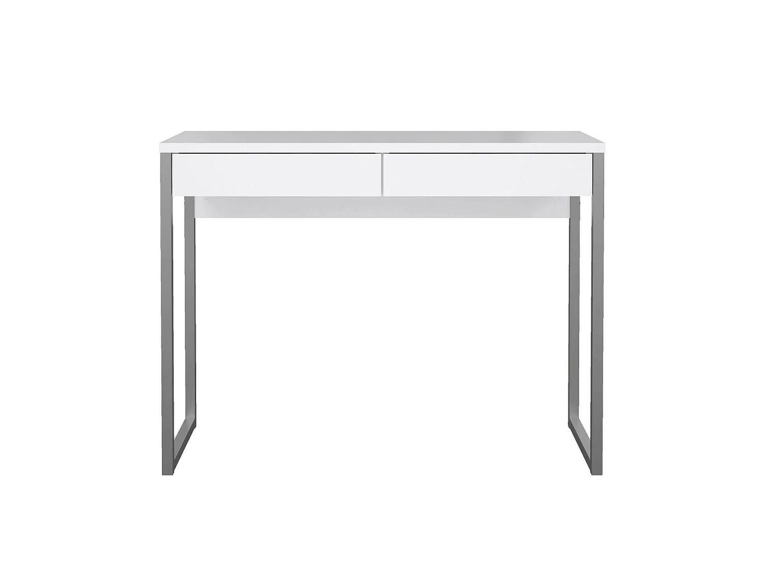 Anavi bureau, 2 lades, 101x40x77h cm wit, framekleur grijs, blad van gemelamineerd hout