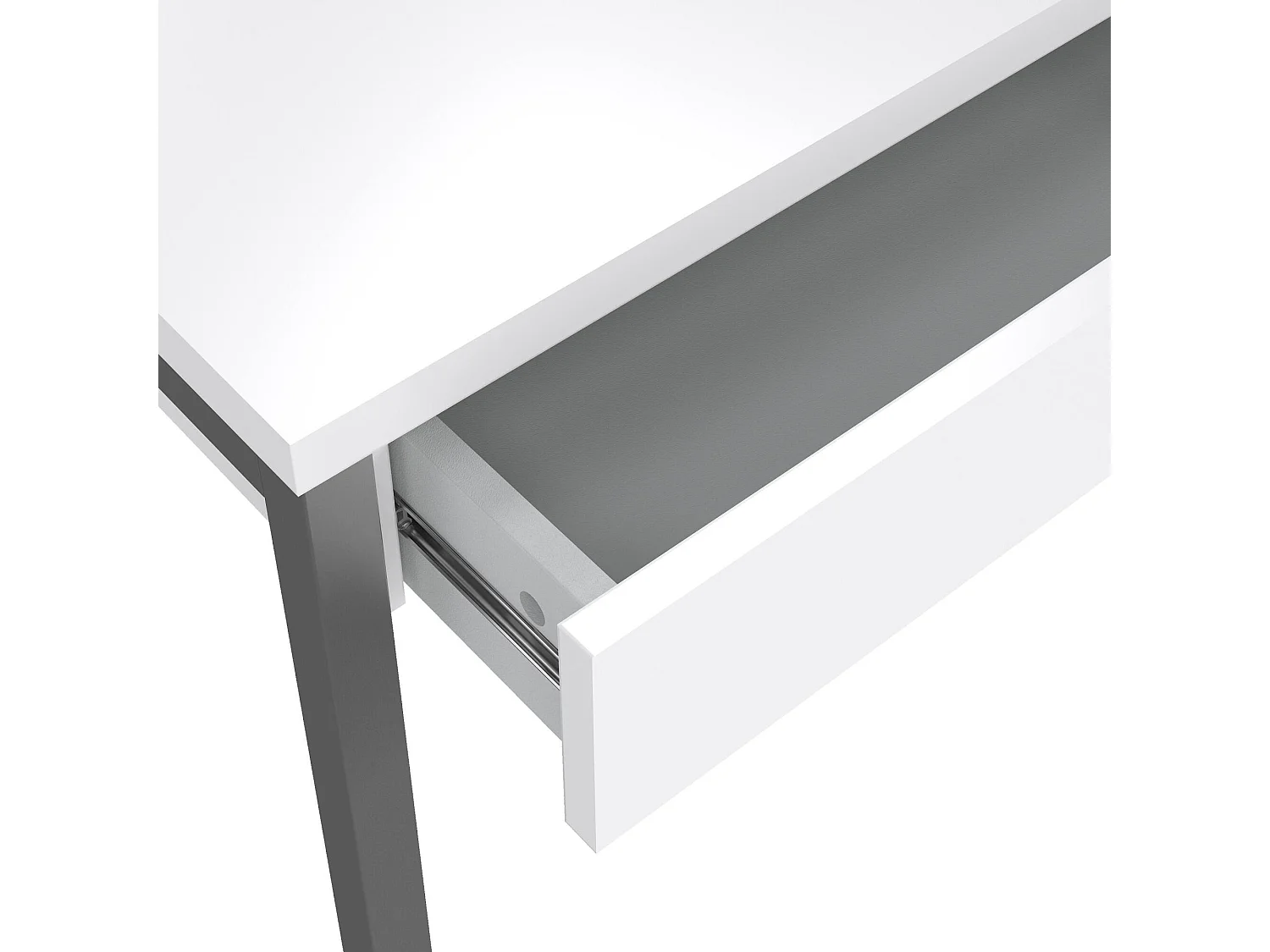 Anavi bureau, 2 lades, 101x40x77h cm wit, framekleur grijs, blad van gemelamineerd hout