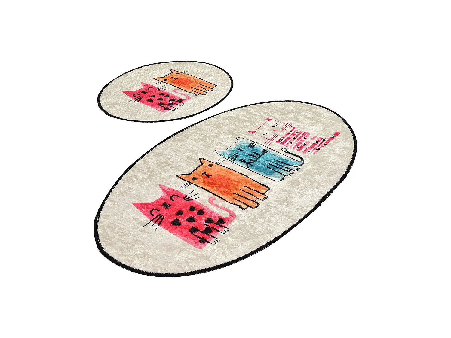 Tapis de Bain Pékin, Lavable en Machine, 60x100 cm Multicolore