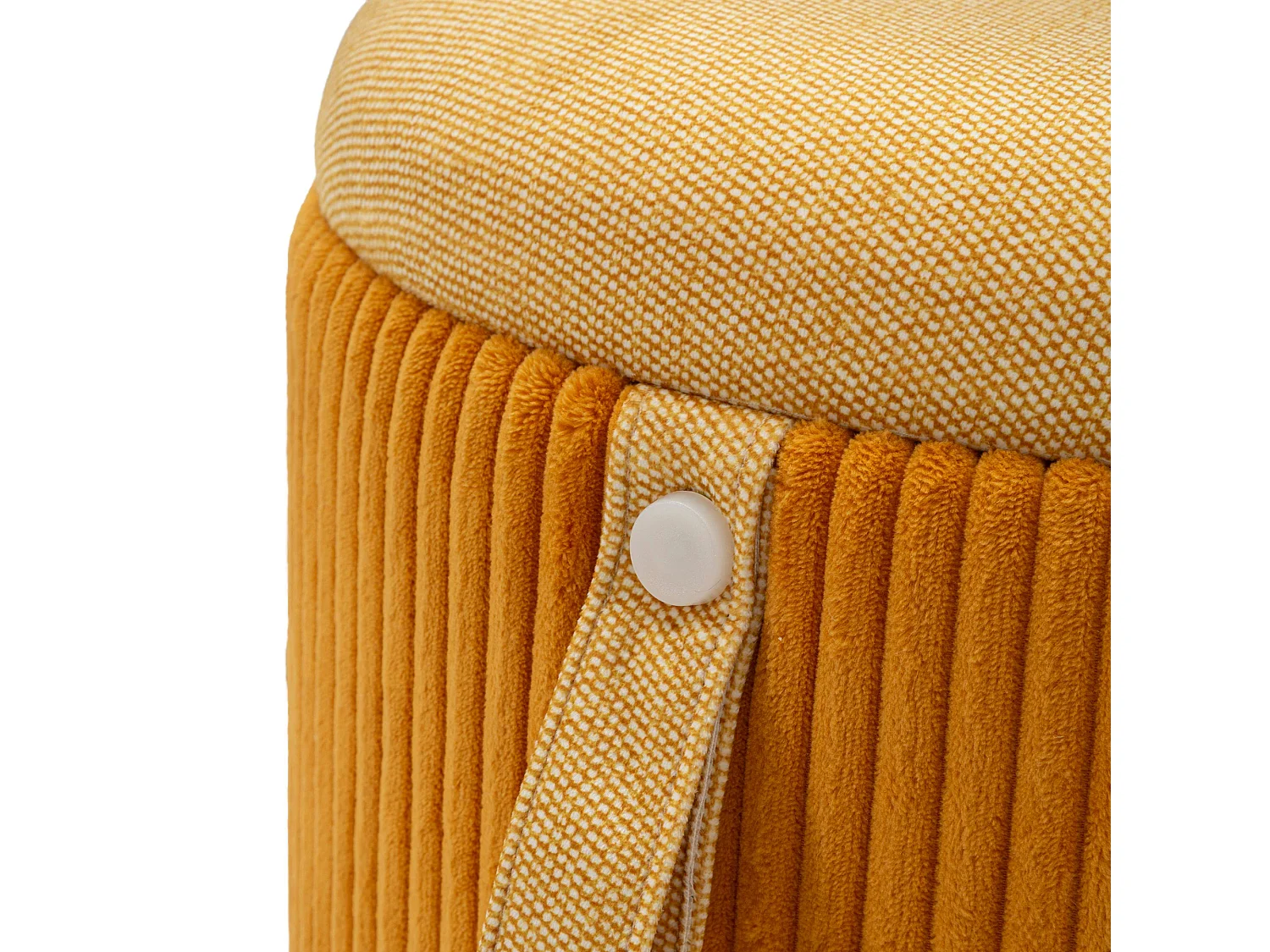 Pouf de rangement Fianar, set de 2, 38x38x38h cm Orange, Forme Ronde, Structure Beige