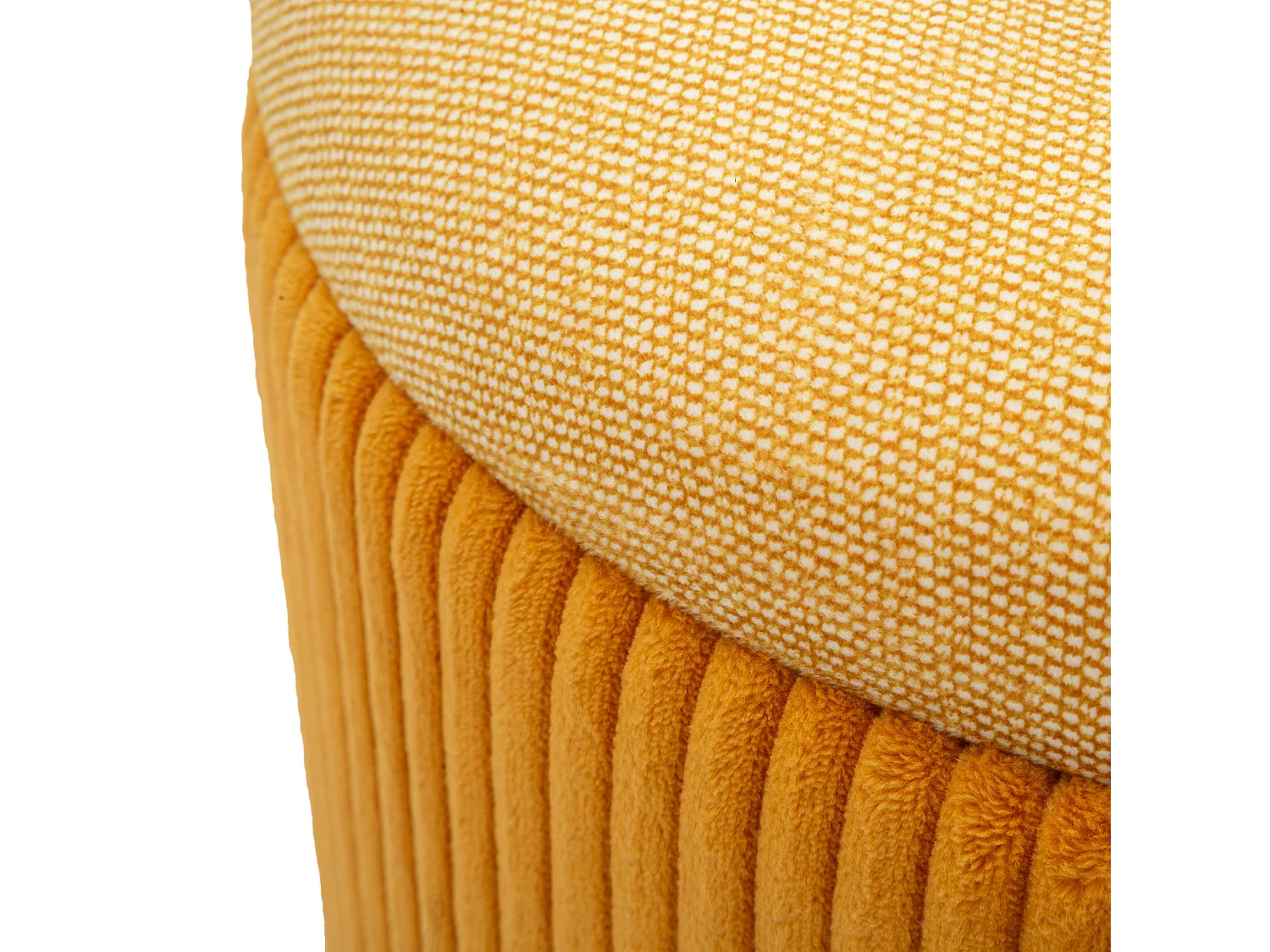 Pouf de rangement Fianar, set de 2, 38x38x38h cm Orange, Forme Ronde, Structure Beige