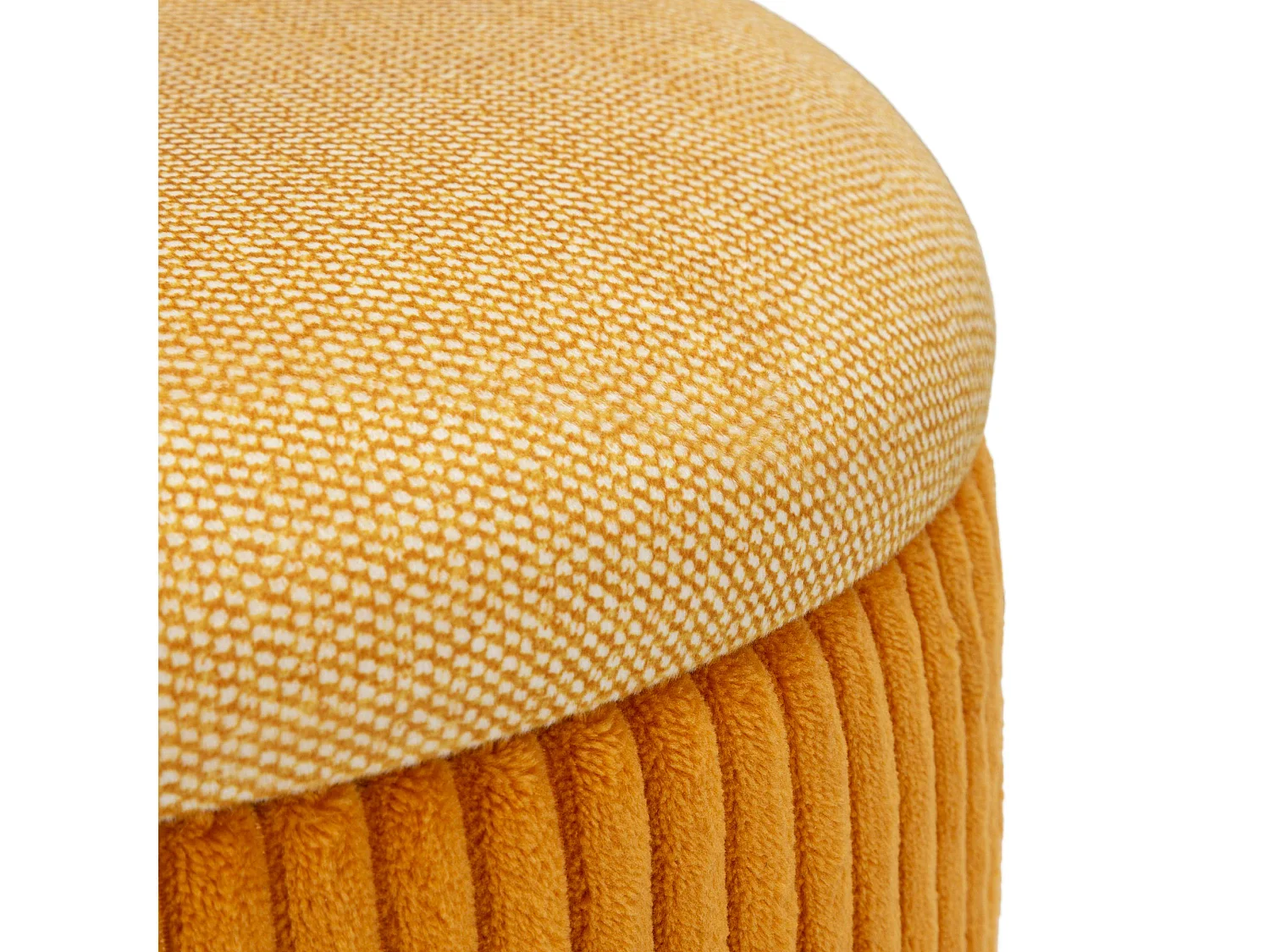 Pouf de rangement Fianar, set de 2, 38x38x38h cm Orange, Forme Ronde, Structure Beige