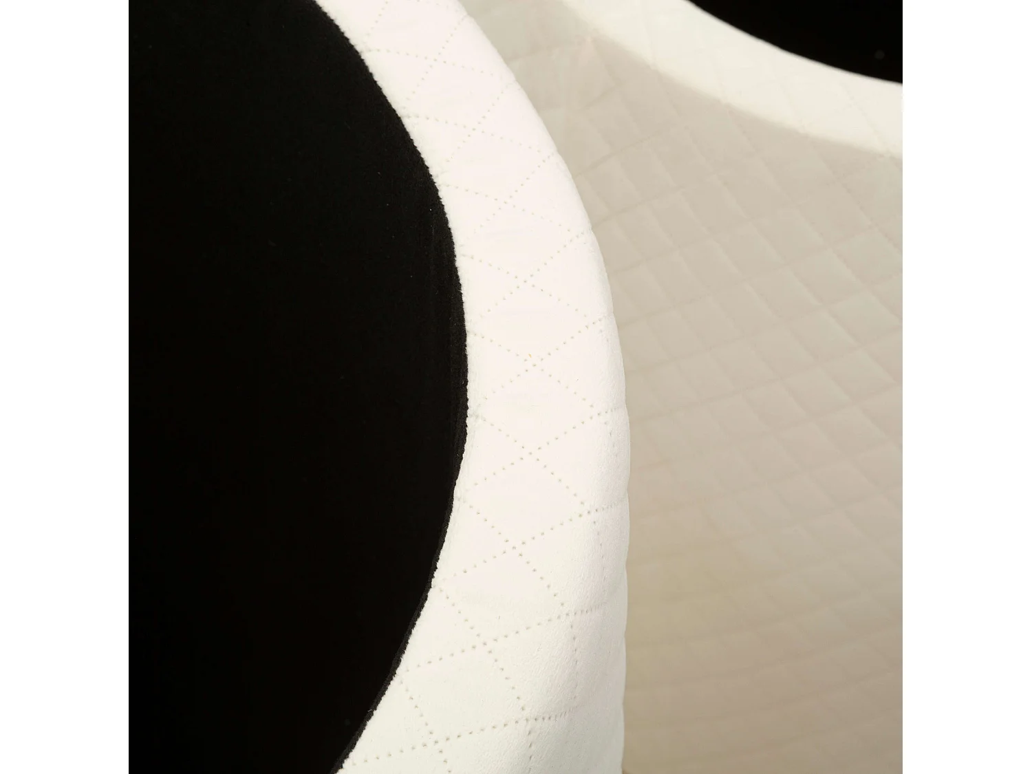 Pouf de Rangement Skagen, Forme Ronde, 60x60x80h cm Blanc, Structure Couleur or, Structure Métallique
