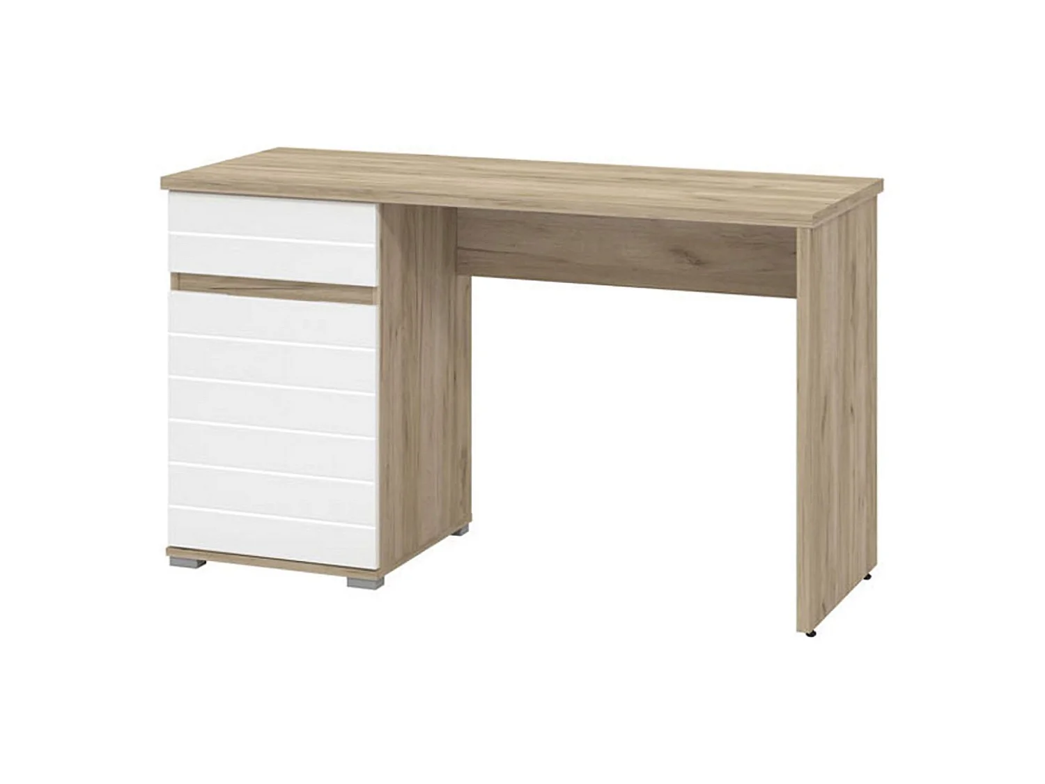 Bureau avec Tiroir, 130x50x76h cm Chêne Marron, une Étagère, une Porte