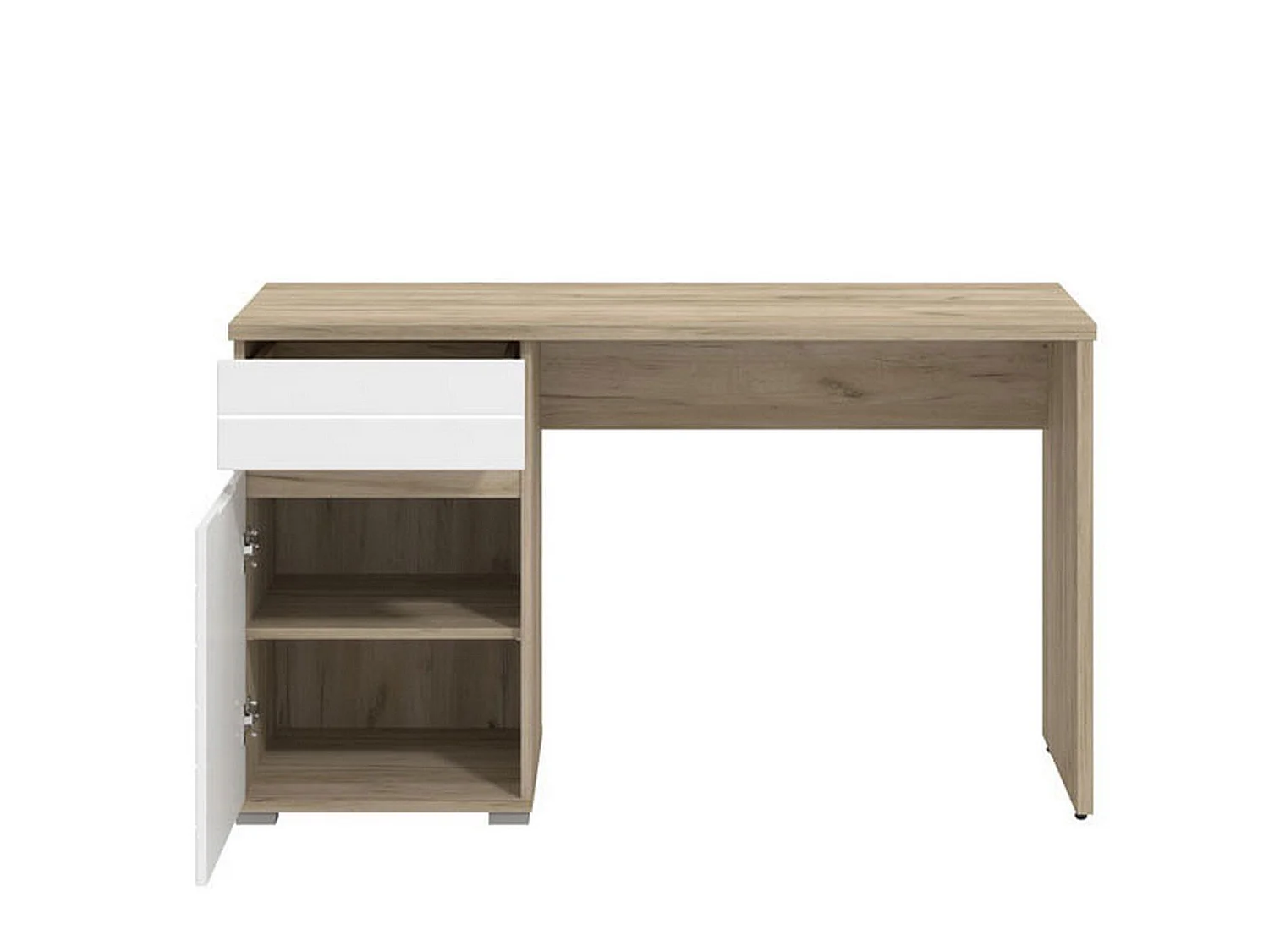 Bureau avec Tiroir, 130x50x76h cm Chêne Marron, une Étagère, une Porte