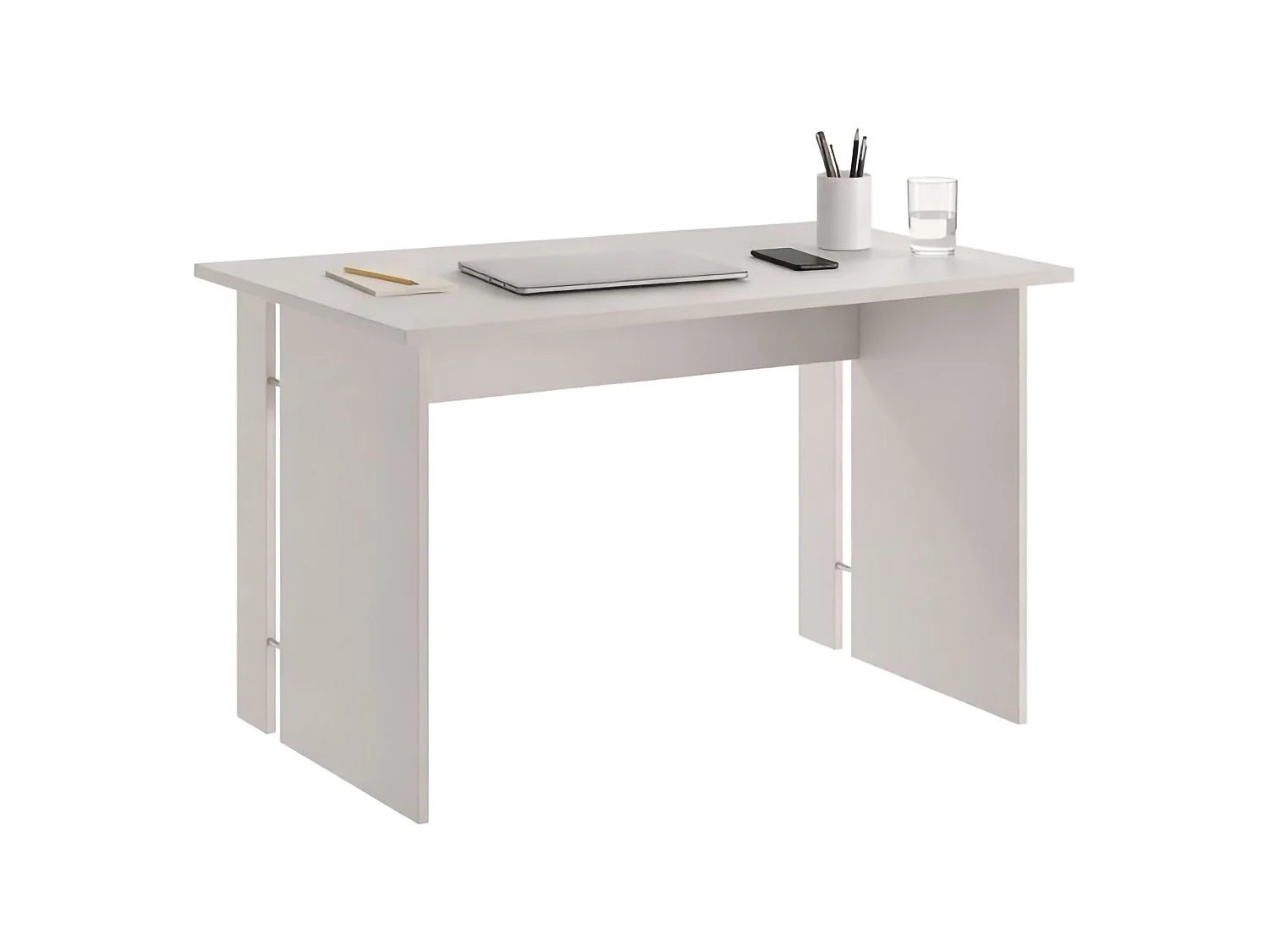 Bureau Runin, un Étagère, 119x78x75h cm Beige, Plateau en Bois Mélaminé, Couleur Beige