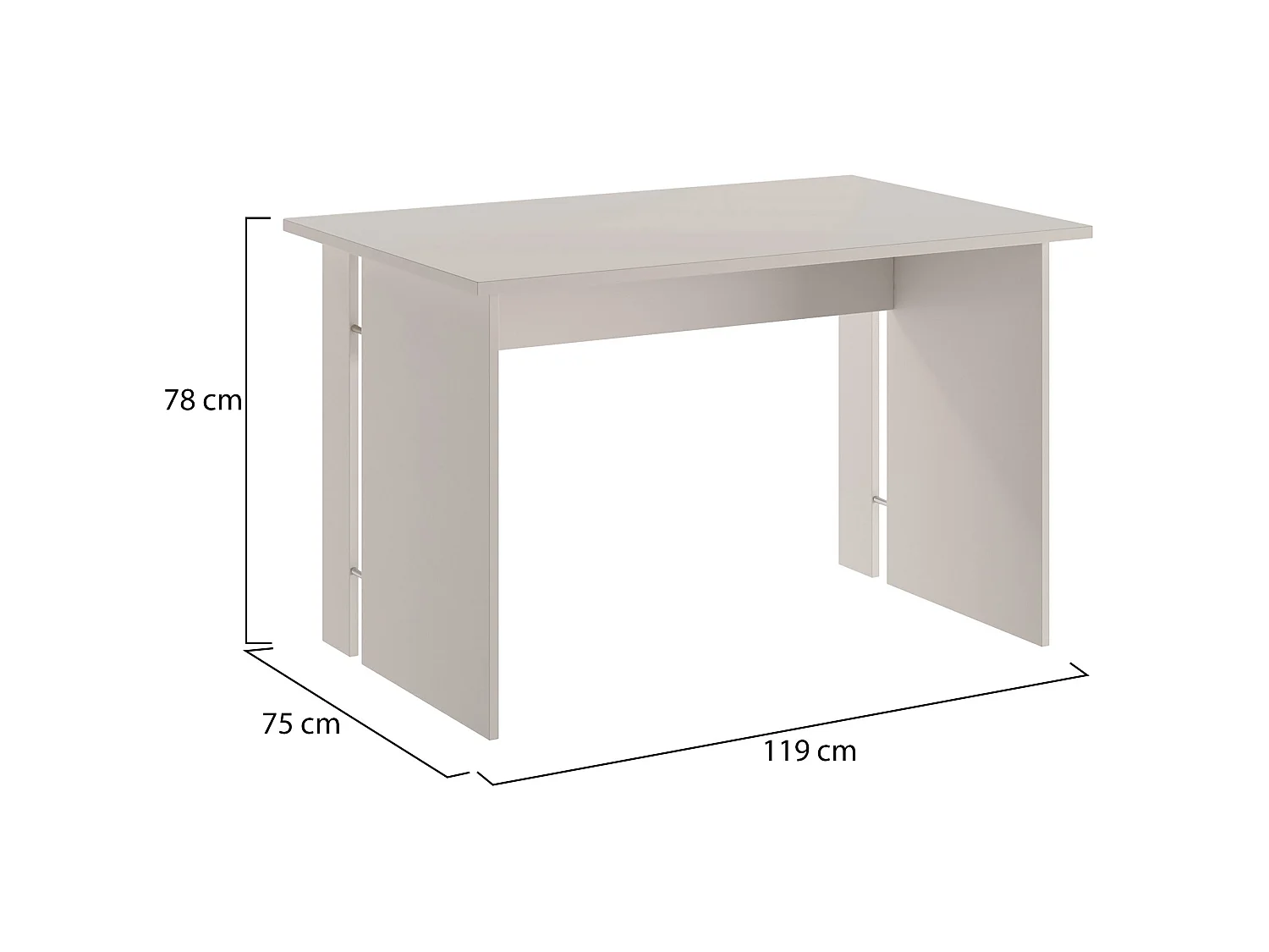 Bureau Runin, un Étagère, 119x78x75h cm Beige, Plateau en Bois Mélaminé, Couleur Beige