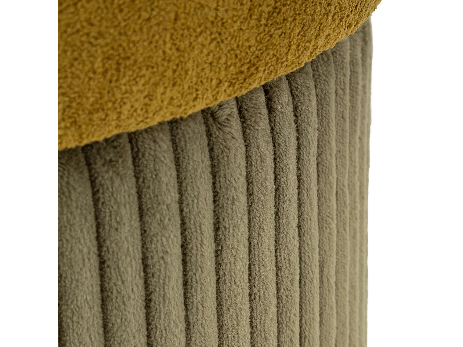 Pouf Coffre Outjo, set de 2, 42x42x44h cm Marron Terracotta, Forme Ronde, Structure Couleur Marron