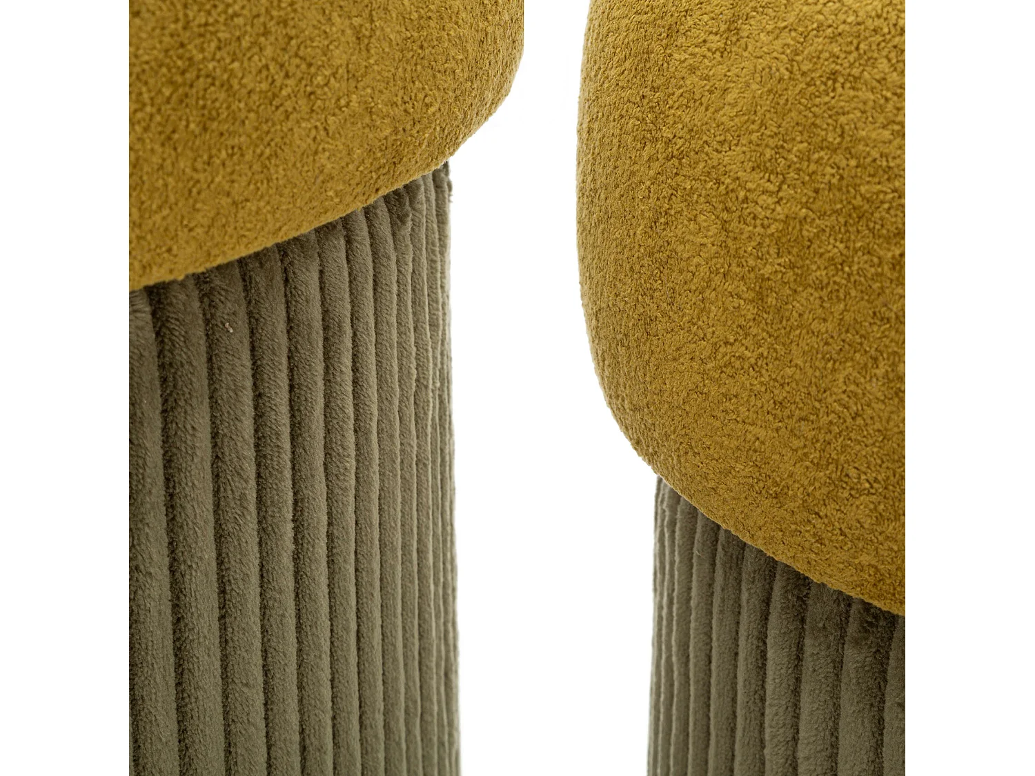 Pouf Coffre Outjo, set de 2, 42x42x44h cm Marron Terracotta, Forme Ronde, Structure Couleur Marron