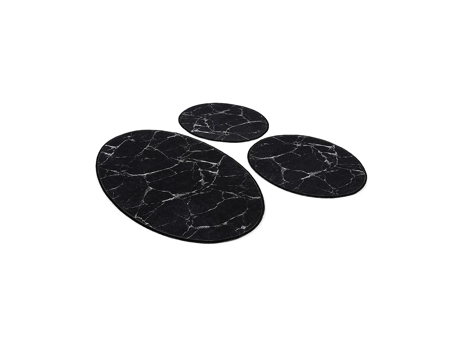 Tapis de Bain Tuscaloosa, Lavable en Machine, 60x100 cm Noir