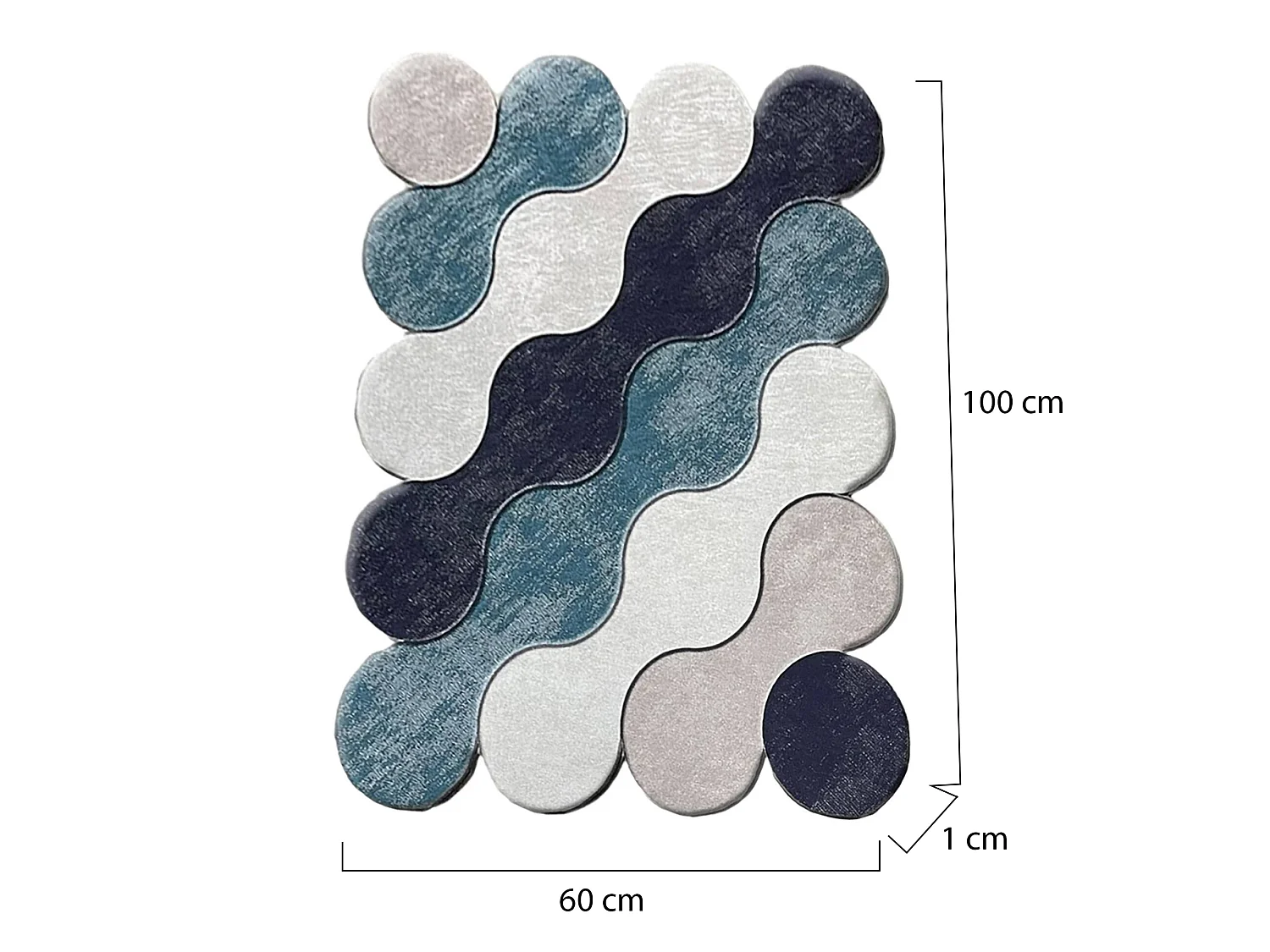 Tapis de Bain Anderson, Lavable en Machine, 60x100 cm bleu