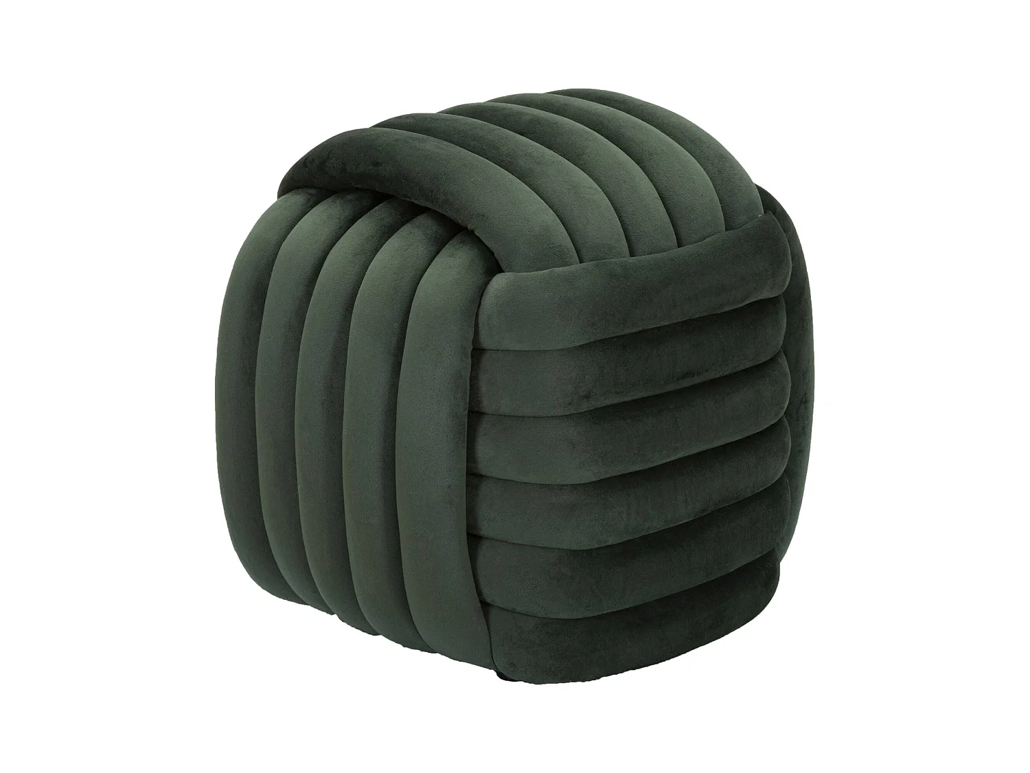 Poef Bozzente, vierkante vorm, 45x45x45h cm groen, draagvermogen 100 kg, frame van gemelamineerd hout