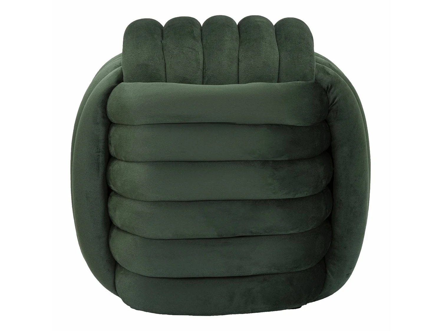 Poef Bozzente, vierkante vorm, 45x45x45h cm groen, draagvermogen 100 kg, frame van gemelamineerd hout